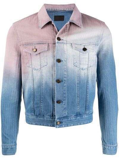 Saint Laurent джинсовая куртка с эффектом градиента