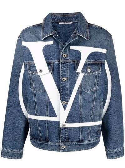 Valentino джинсовая куртка с логотипом VLogo Signature