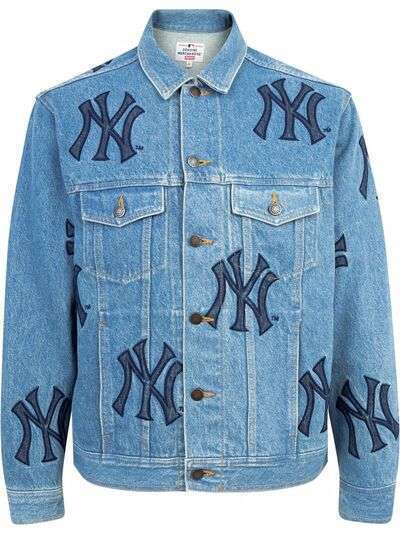 Supreme джинсовая куртка из коллаборации с New York Yankees