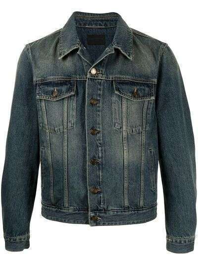 Saint Laurent джинсовая куртка с эффектом потертости