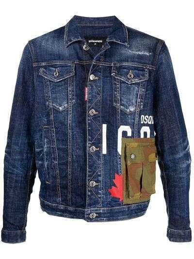 Dsquared2 джинсовая куртка с карманами и логотипом