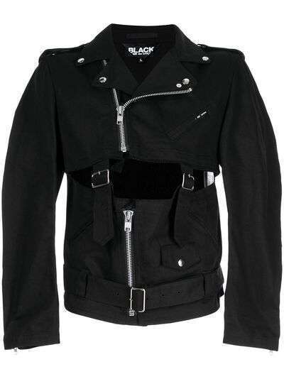 Black Comme Des Garçons байкерская куртка с поясом