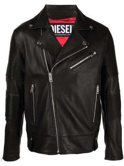 Diesel байкерская куртка с карманами на молнии