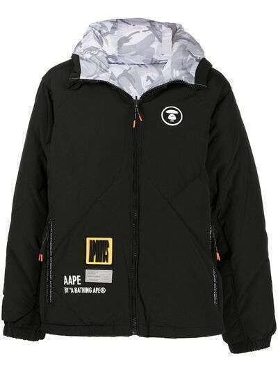 AAPE BY *A BATHING APE® стеганая куртка с капюшоном