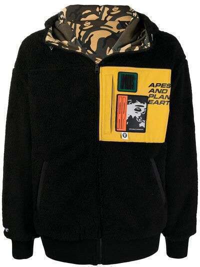 AAPE BY *A BATHING APE® двусторонняя куртка Ape с капюшоном