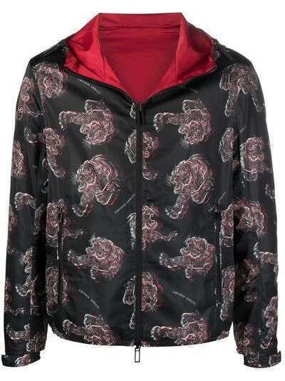 Emporio Armani tiger-print hooded jacket