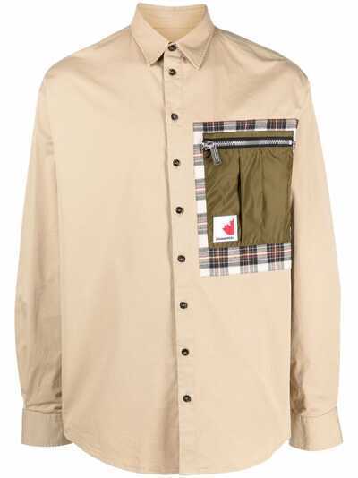 Dsquared2 куртка-рубашка с контрастными карманами