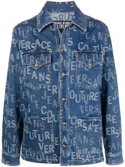 Versace Jeans Couture джинсовая рубашка с вышитым логотипом
