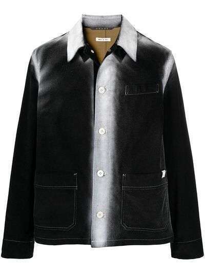 Marni вельветовая куртка-рубашка с эффектом разбрызганной краски