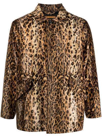 Neighborhood куртка-рубашка с леопардовым принтом
