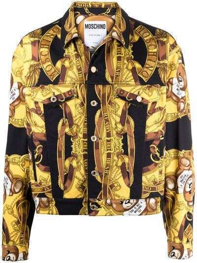 Moschino куртка-рубашка с принтом