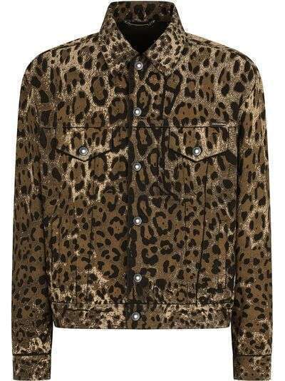 Dolce & Gabbana джинсовая куртка с леопардовым принтом