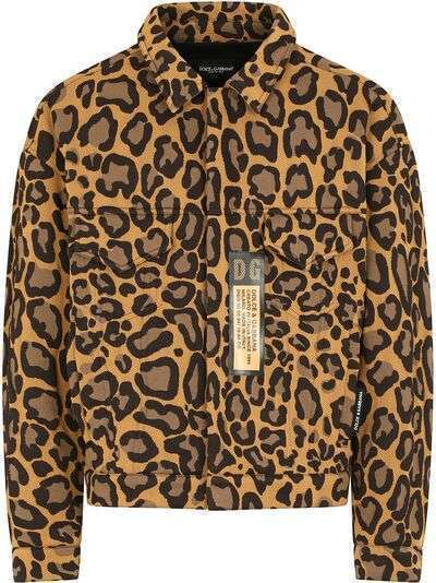 Dolce & Gabbana куртка-рубашка с леопардовым принтом