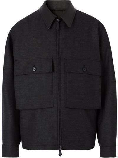 Burberry шерстяная куртка-рубашка Harrington