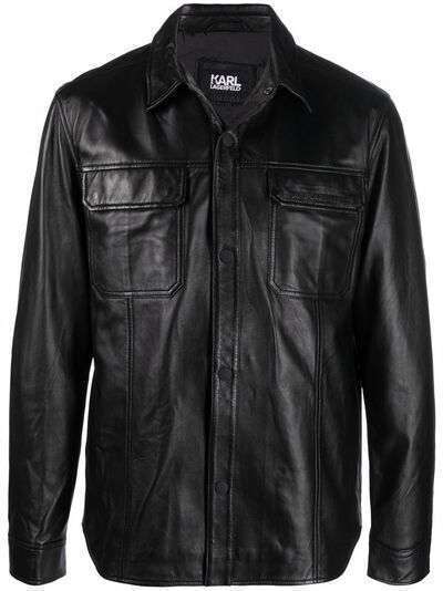 Karl Lagerfeld кожаная куртка-рубашка