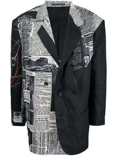 Yohji Yamamoto однобортный пиджак со вставками