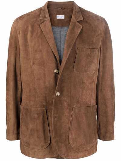 Brunello Cucinelli кожаный пиджак