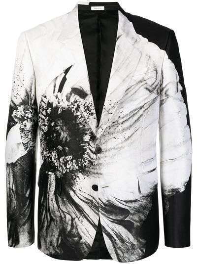 Alexander McQueen пиджак с графичным принтом