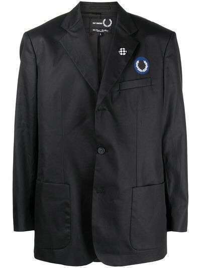 Raf Simons X Fred Perry однобортный пиджак с вышитым логотипом