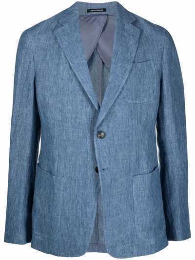 Emporio Armani льняной однобортный пиджак