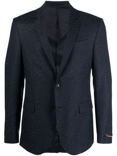 Versace однобортный пиджак с узором La Greca