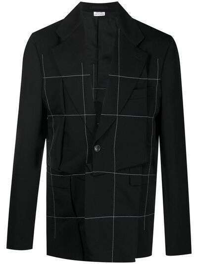 Comme Des Garçons Homme Plus пиджак асимметричного кроя с контрастной строчкой