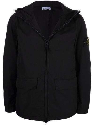 Stone Island Compass badge hooded zip-up jacket