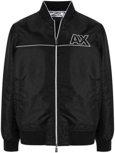 Armani Exchange куртка на молнии с нашивкой-логотипом
