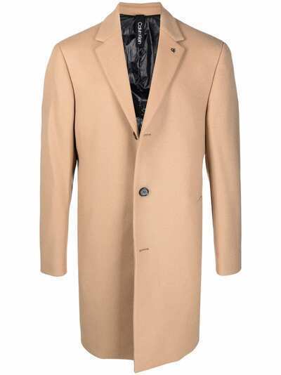 Calvin Klein однобортное пальто Crombie