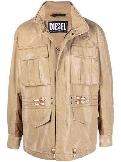 Diesel пальто на молнии с капюшоном