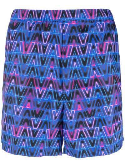 Valentino плавки-шорты с принтом Neon Optical V