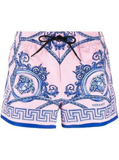 Versace плавки-шорты с кулиской и принтом