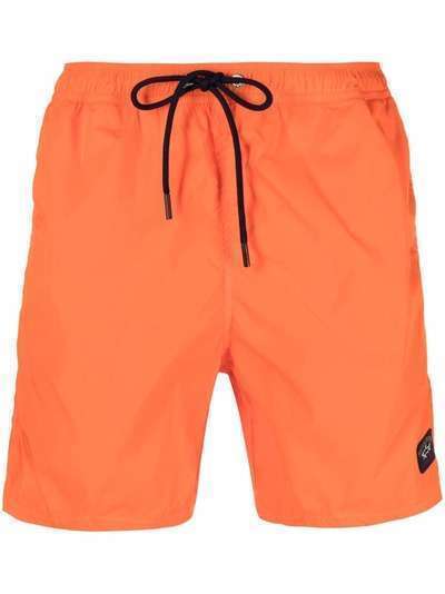 Paul & Shark logo-patch drawstring-waist swim shorts