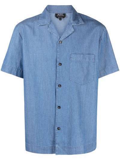 A.P.C. джинсовая рубашка с короткими рукавами