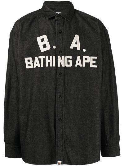 A BATHING APE® рубашка с вышитым логотипом