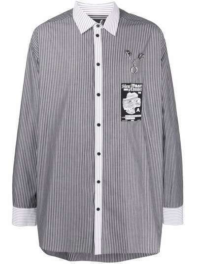 Raf Simons X Fred Perry полосатая рубашка с нашивкой-логотипом