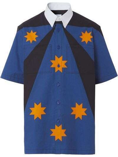 Burberry рубашка на пуговицах с геометричным принтом