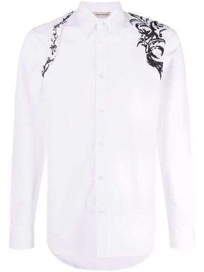 Alexander McQueen рубашка с цветочным принтом
