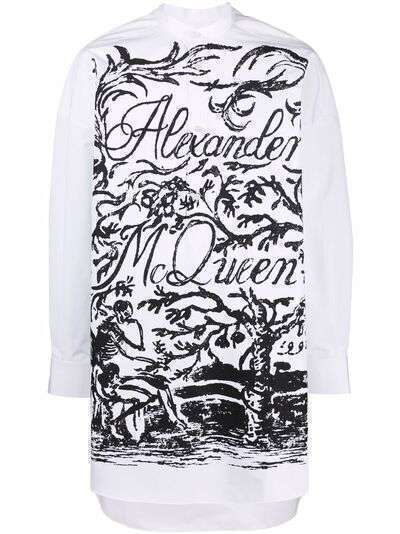 Alexander McQueen рубашка с графичным принтом