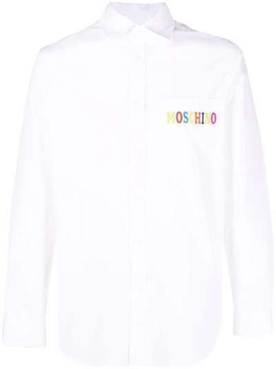 Moschino рубашка с длинными рукавами и вышитым логотипом
