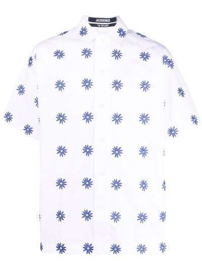 Jacquemus рубашка с короткими рукавами и цветочной вышивкой
