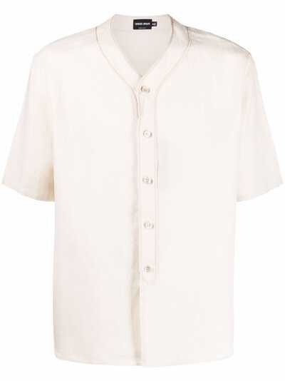 Giorgio Armani льняная рубашка без воротника