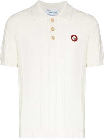 Casablanca трикотажная рубашка поло с вышитым логотипом