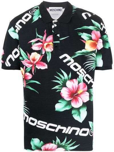 Moschino рубашка поло с цветочным принтом