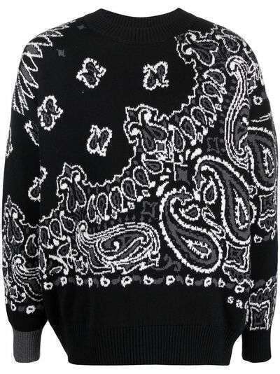 sacai bandana-print jumper