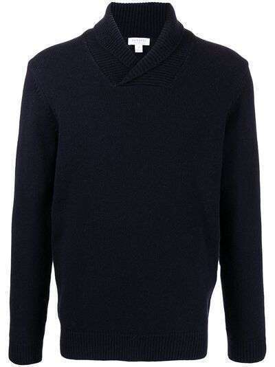 Sunspel knitted shawl-collar jumper