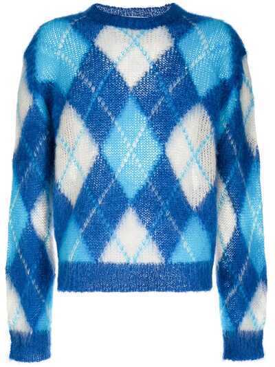 Marni argyle mohair-blend jumper