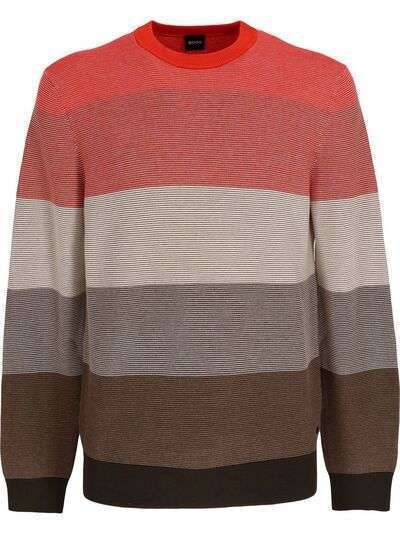 BOSS полосатый свитер в стиле колор-блок