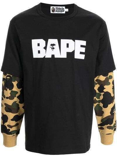 A BATHING APE® многослойная толстовка с камуфляжными рукавами