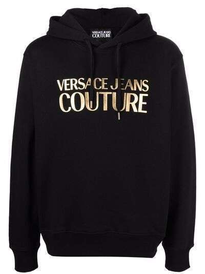 Versace Jeans Couture худи с эффектом металлик и логотипом